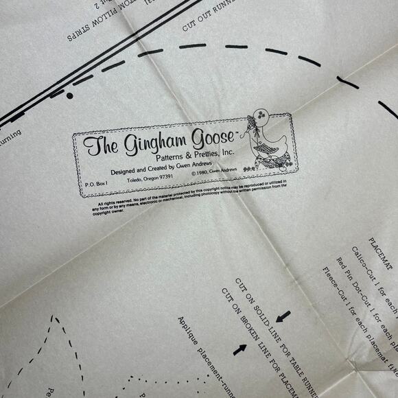 Vtg 1980 The Gingham Goose Noel Christmas Pattern Wreath Banner Pillow Placemats - Picture 3 of 10